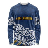 New Zealand Rugby Pacific Custom Long Sleeve Shirt Kahupeka Maori Kowhaiwhai Pattern LT9 Unisex Blue - Polynesian Pride