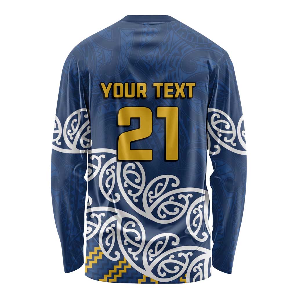 New Zealand Rugby Pacific Custom Long Sleeve Shirt Kahupeka Maori Kowhaiwhai Pattern LT9 - Polynesian Pride