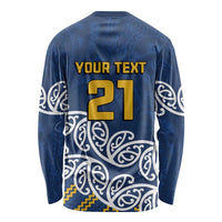 New Zealand Rugby Pacific Custom Long Sleeve Shirt Kahupeka Maori Kowhaiwhai Pattern LT9 - Polynesian Pride