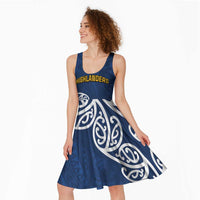 New Zealand Rugby Pacific Custom Midi Dress Kahupeka Maori Kowhaiwhai Pattern LT9 - Polynesian Pride