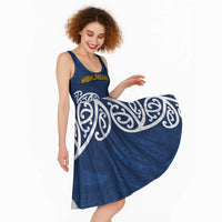 New Zealand Rugby Pacific Custom Midi Dress Kahupeka Maori Kowhaiwhai Pattern LT9 - Polynesian Pride