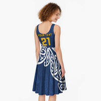 New Zealand Rugby Pacific Custom Midi Dress Kahupeka Maori Kowhaiwhai Pattern LT9 - Polynesian Pride