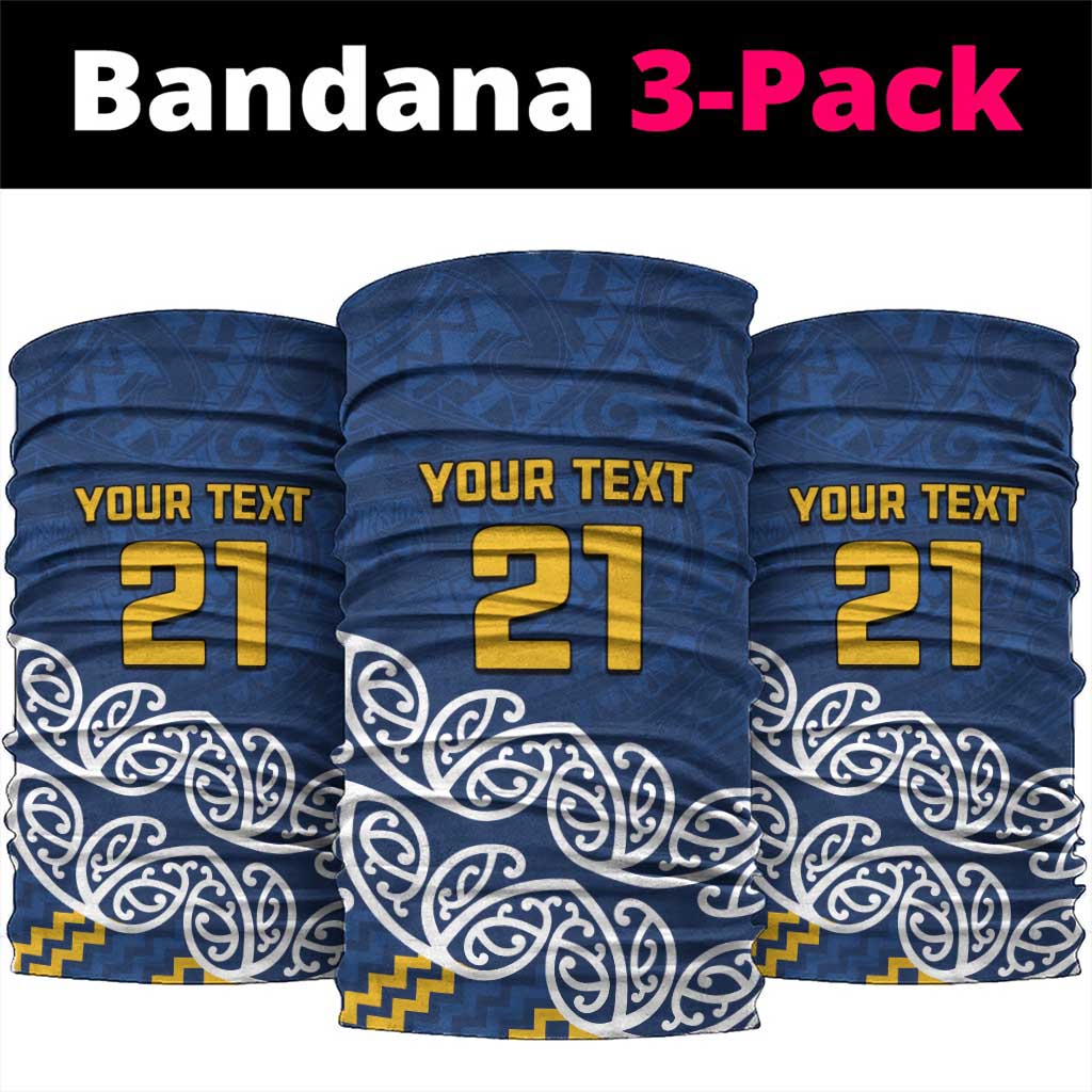 New Zealand Rugby Pacific Custom Neck Gaiter Kahupeka Maori Kowhaiwhai Pattern LT9 package One Size: 25*50cm Blue - Polynesian Pride