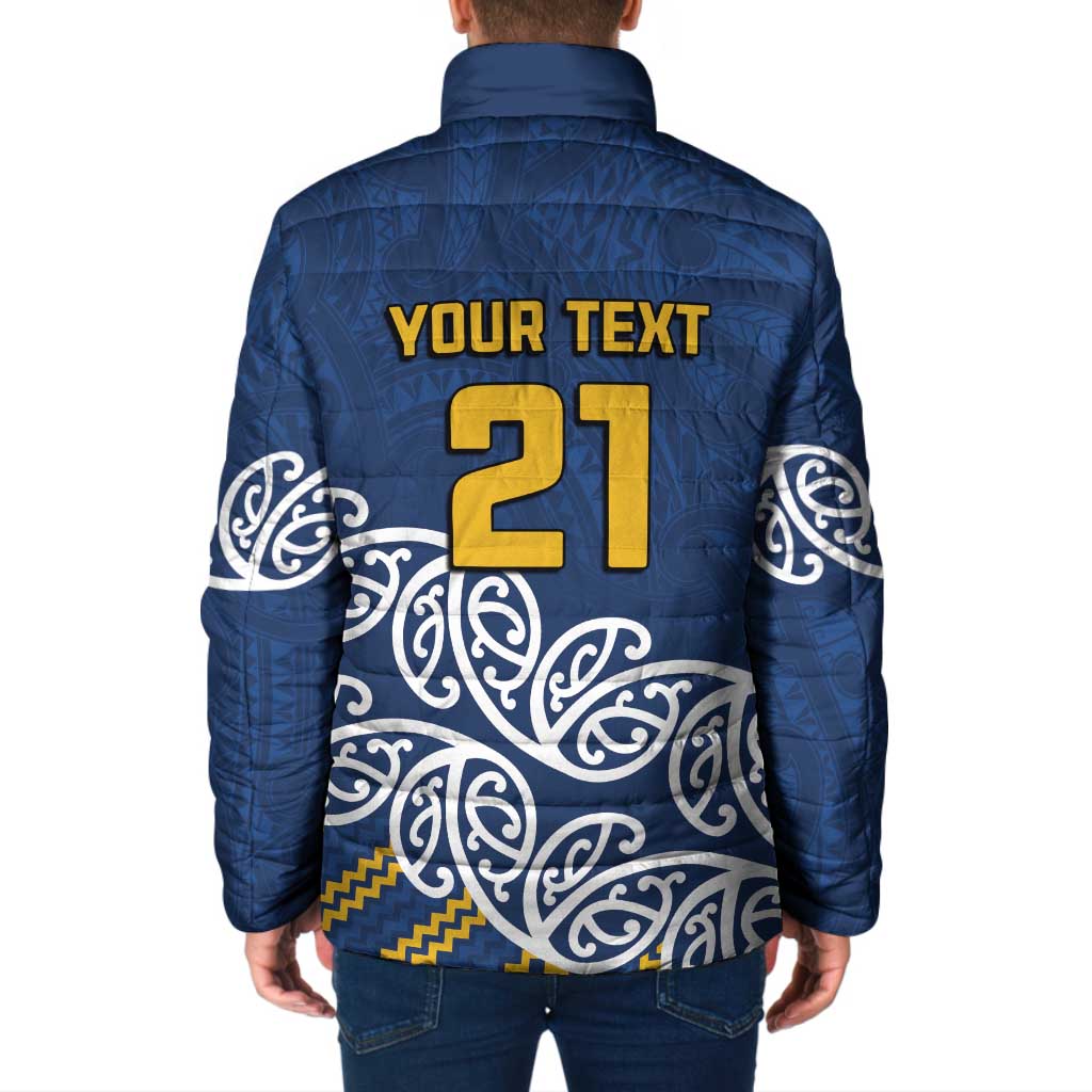 New Zealand Rugby Pacific Custom Padded Jacket Kahupeka Maori Kowhaiwhai Pattern LT9 - Polynesian Pride