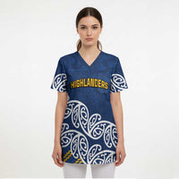 New Zealand Rugby Pacific Custom Scrub Top Kahupeka Maori Kowhaiwhai Pattern LT9 - Polynesian Pride