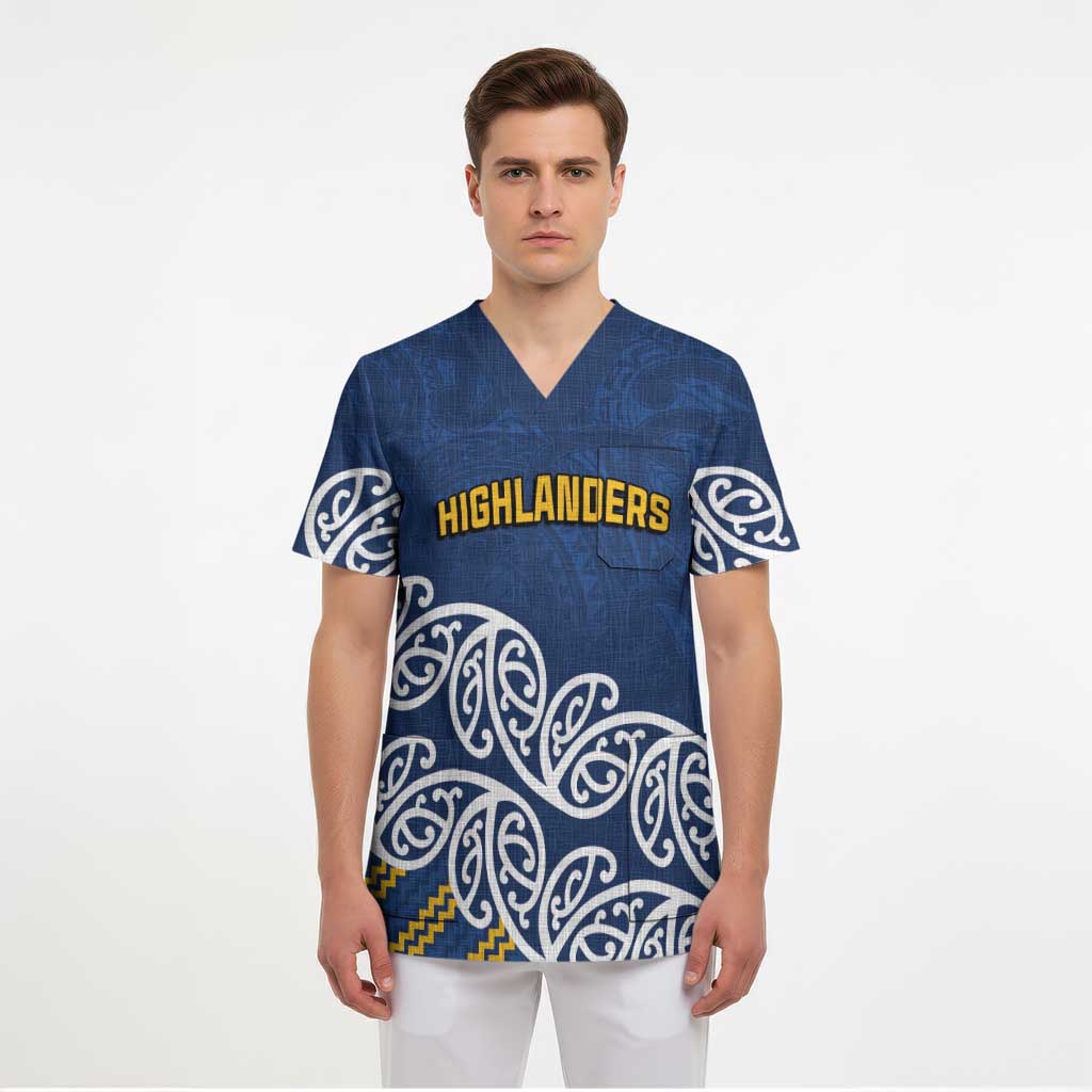New Zealand Rugby Pacific Custom Scrub Top Kahupeka Maori Kowhaiwhai Pattern LT9 - Polynesian Pride