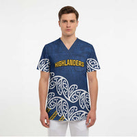 New Zealand Rugby Pacific Custom Scrub Top Kahupeka Maori Kowhaiwhai Pattern LT9 - Polynesian Pride