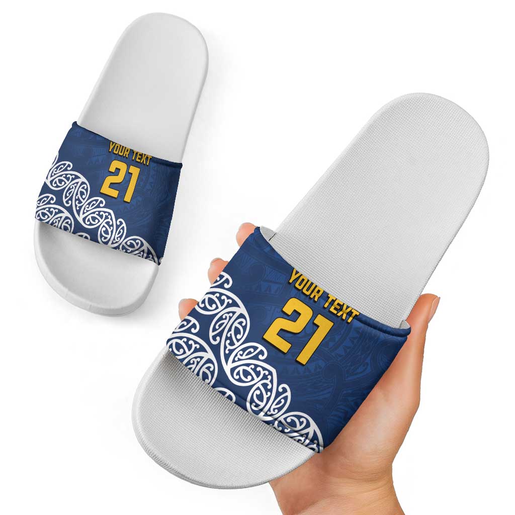 New Zealand Rugby Pacific Custom Slide Sandals Kahupeka Maori Kowhaiwhai Pattern LT9 - Polynesian Pride