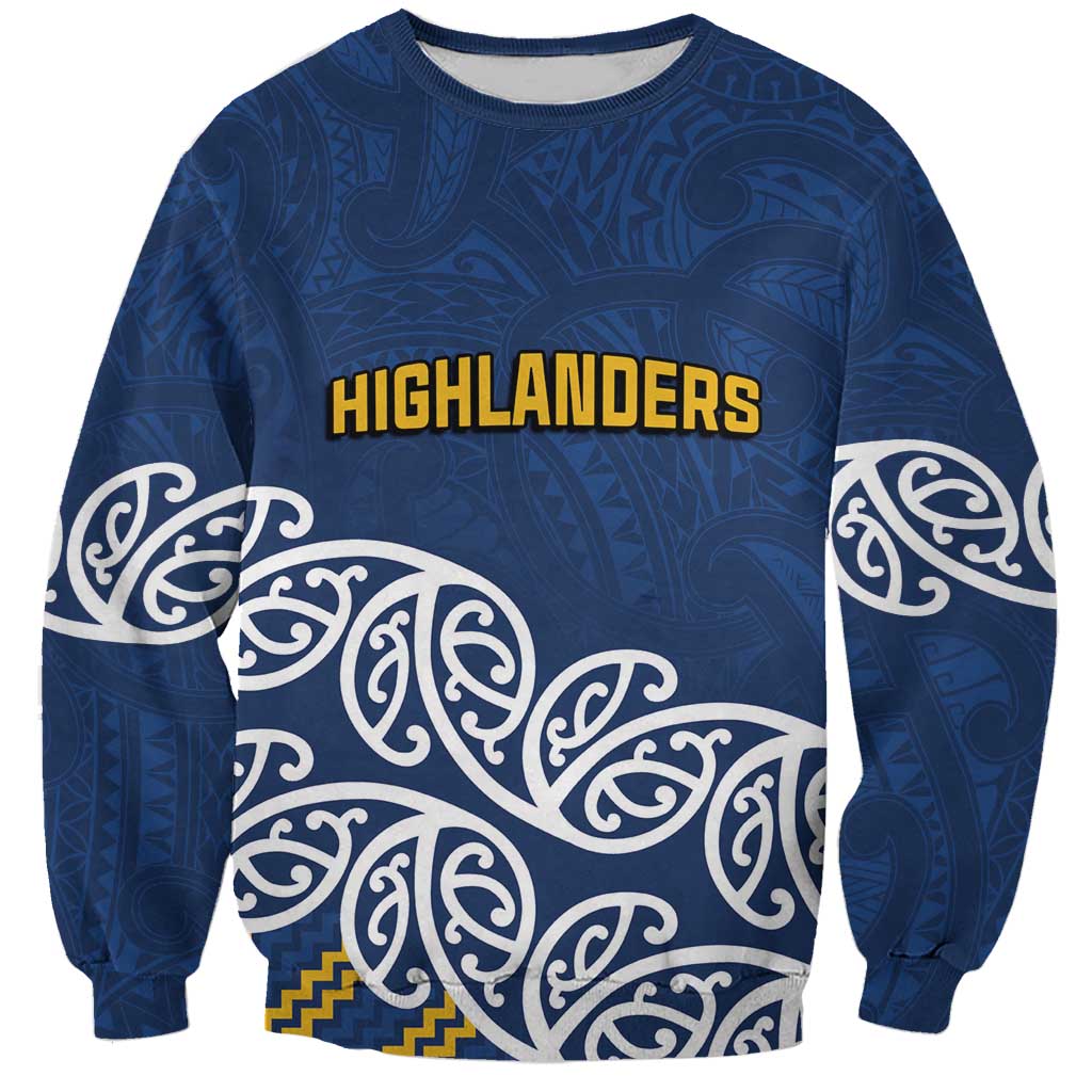 New Zealand Rugby Pacific Custom Sweatshirt Kahupeka Maori Kowhaiwhai Pattern LT9 Unisex Blue - Polynesian Pride