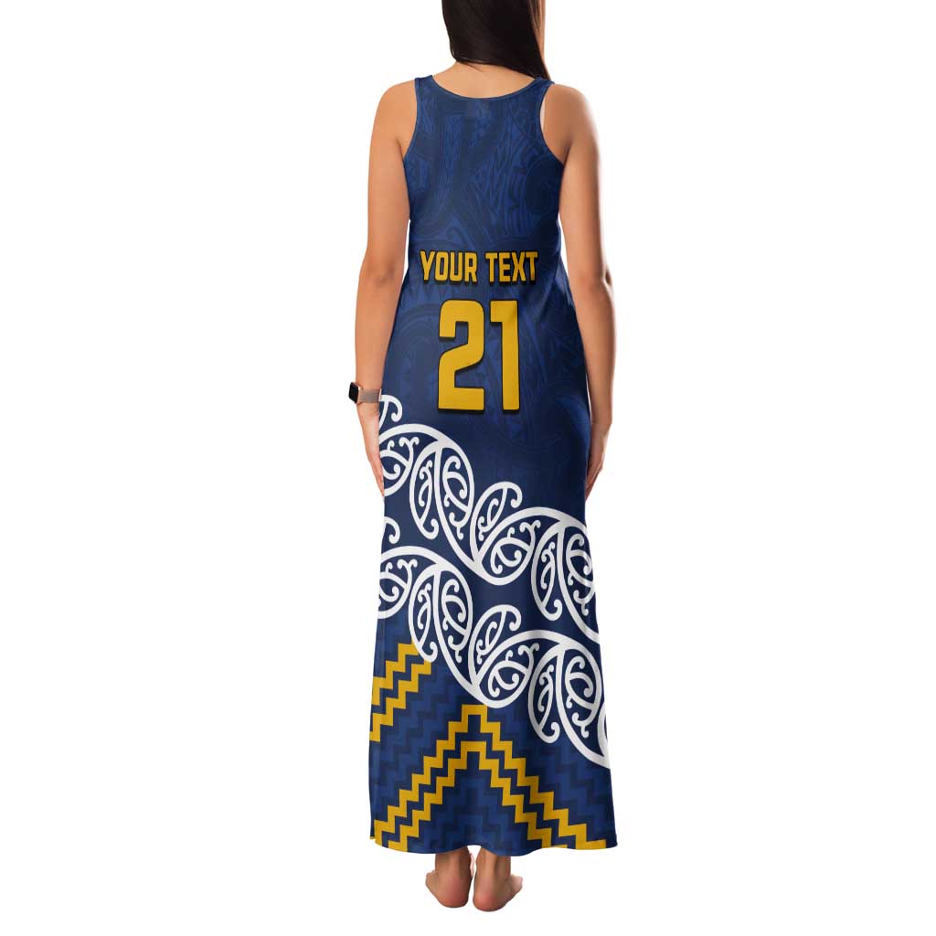 New Zealand Rugby Pacific Custom Tank Maxi Dress Kahupeka Maori Kowhaiwhai Pattern LT9 - Polynesian Pride