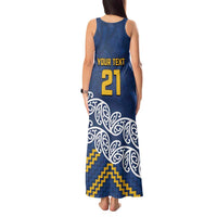 New Zealand Rugby Pacific Custom Tank Maxi Dress Kahupeka Maori Kowhaiwhai Pattern LT9 - Polynesian Pride