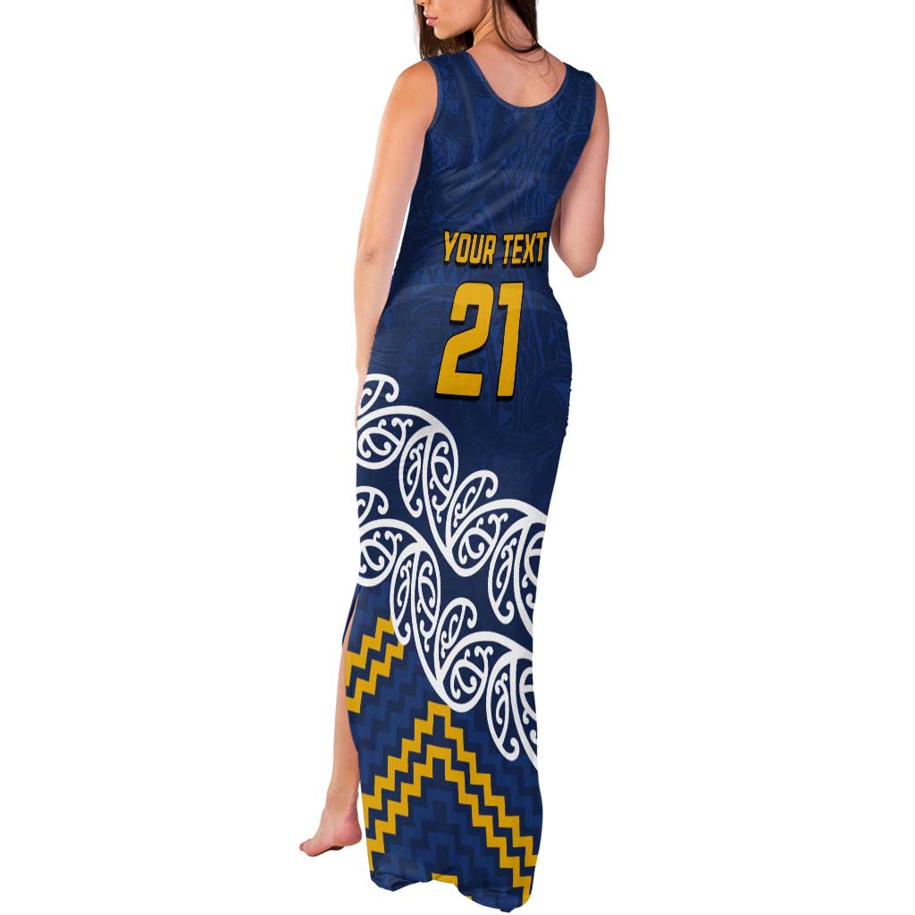 New Zealand Rugby Pacific Custom Tank Maxi Dress Kahupeka Maori Kowhaiwhai Pattern LT9 - Polynesian Pride