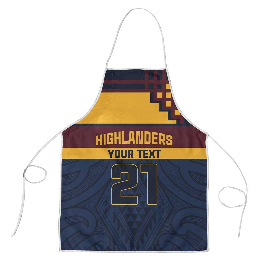 New Zealand Rugby Pacific Custom Apron Kahupeka Retro 2025 Taniko Motif LT9 Blue - Polynesian Pride