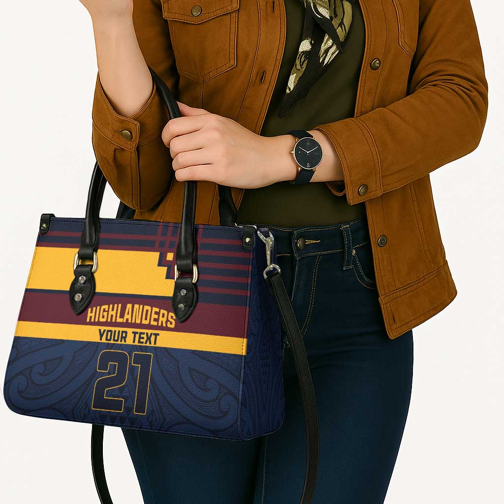 New Zealand Rugby Pacific Custom Leather Bag Kahupeka Retro 2025 Taniko Motif LT9 - Polynesian Pride