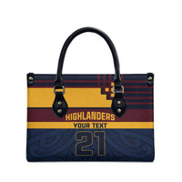 New Zealand Rugby Pacific Custom Leather Bag Kahupeka Retro 2025 Taniko Motif LT9 - Polynesian Pride