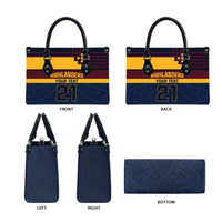 New Zealand Rugby Pacific Custom Leather Bag Kahupeka Retro 2025 Taniko Motif LT9 - Polynesian Pride
