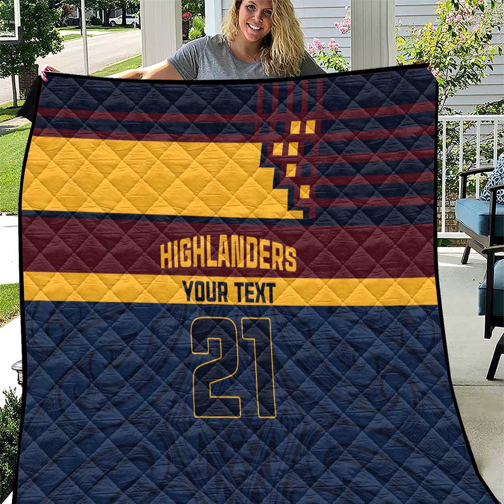 New Zealand Rugby Pacific Custom Quilt Kahupeka Retro 2025 Taniko Motif LT9 Blue - Polynesian Pride