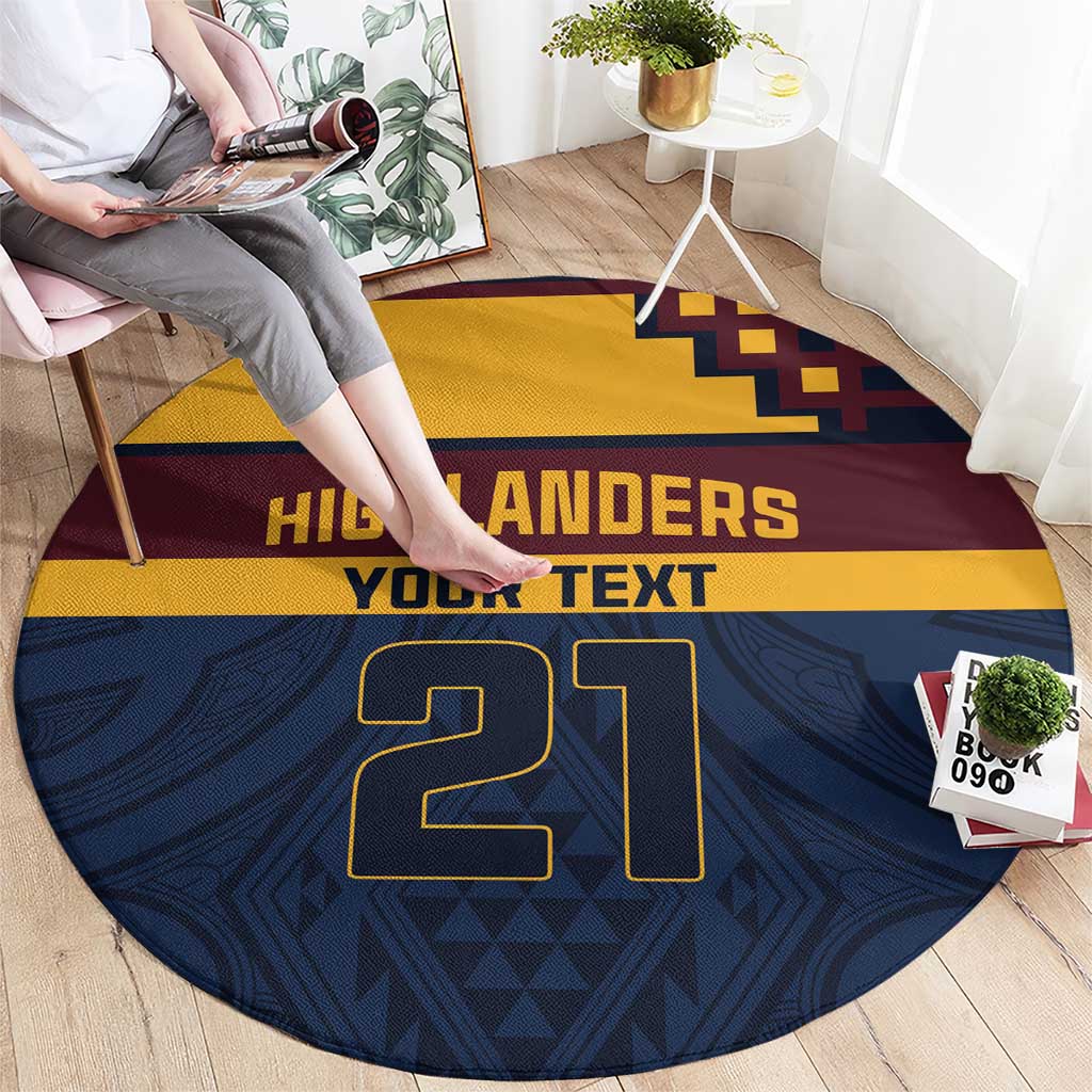 New Zealand Rugby Pacific Custom Round Carpet Kahupeka Retro 2025 Taniko Motif LT9 - Polynesian Pride