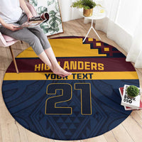 New Zealand Rugby Pacific Custom Round Carpet Kahupeka Retro 2025 Taniko Motif LT9 - Polynesian Pride