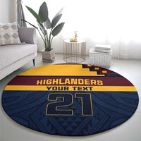 New Zealand Rugby Pacific Custom Round Carpet Kahupeka Retro 2025 Taniko Motif LT9 - Polynesian Pride