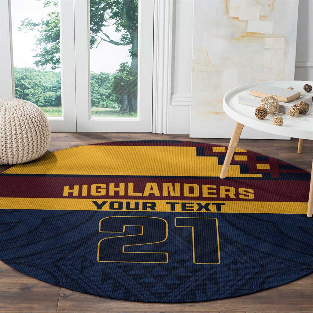New Zealand Rugby Pacific Custom Round Carpet Kahupeka Retro 2025 Taniko Motif LT9 - Polynesian Pride