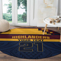 New Zealand Rugby Pacific Custom Round Carpet Kahupeka Retro 2025 Taniko Motif LT9 - Polynesian Pride