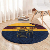 New Zealand Rugby Pacific Custom Round Carpet Kahupeka Retro 2025 Taniko Motif LT9 - Polynesian Pride