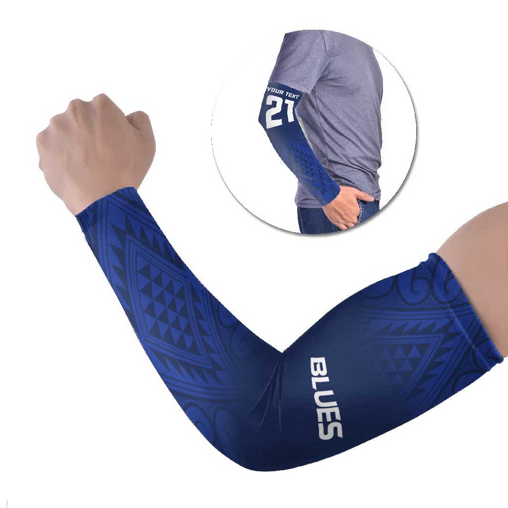 New Zealand Rugby Pacific Custom Arm Sleeves Kahurangi Auckland All Blue LT9 Set of 2 Blue - Polynesian Pride