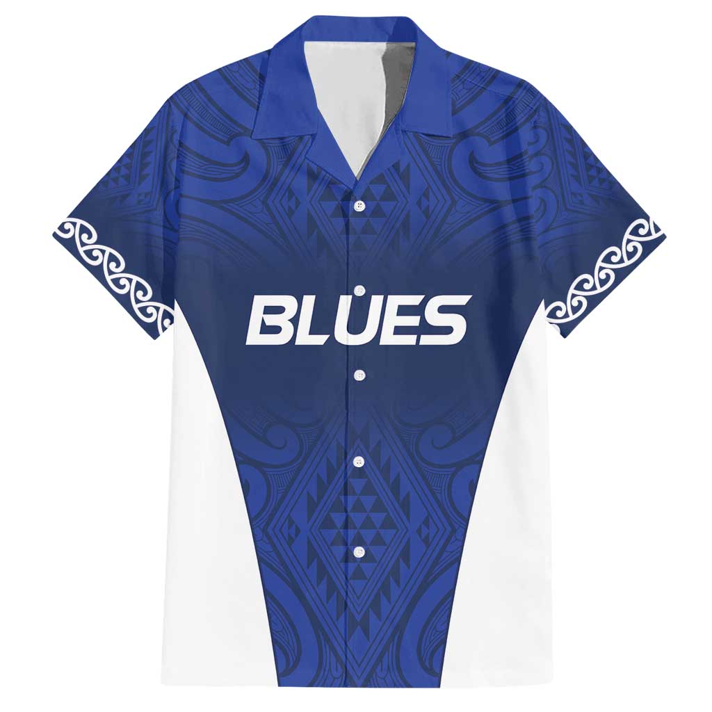 New Zealand Rugby Pacific Custom Hawaiian Shirt Kahurangi Auckland All Blue LT9 Blue - Polynesian Pride