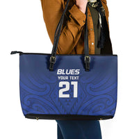 New Zealand Rugby Pacific Custom Leather Tote Bag Kahurangi Auckland All Blue LT9 - Polynesian Pride