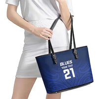 New Zealand Rugby Pacific Custom Leather Tote Bag Kahurangi Auckland All Blue LT9 - Polynesian Pride
