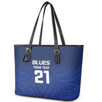 New Zealand Rugby Pacific Custom Leather Tote Bag Kahurangi Auckland All Blue LT9 - Polynesian Pride