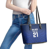 New Zealand Rugby Pacific Custom Leather Tote Bag Kahurangi Auckland All Blue LT9 - Polynesian Pride