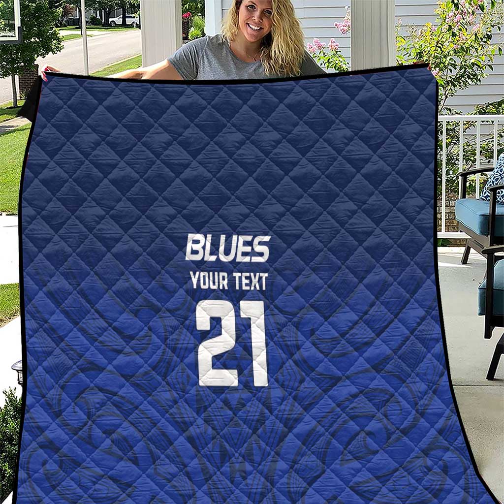 New Zealand Rugby Pacific Custom Quilt Kahurangi Auckland All Blue LT9 Blue - Polynesian Pride