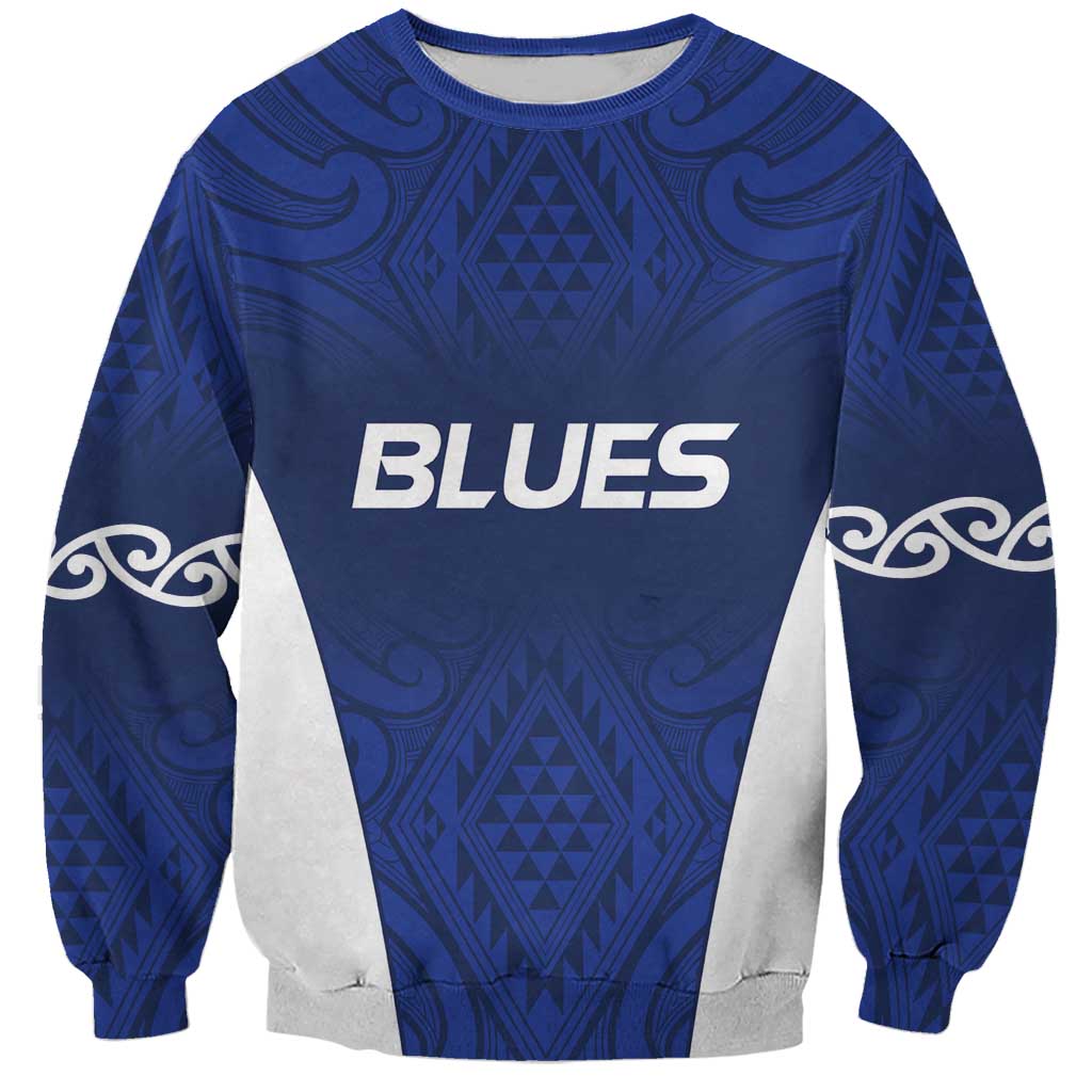 New Zealand Rugby Pacific Custom Sweatshirt Kahurangi Auckland All Blue LT9 Unisex Blue - Polynesian Pride