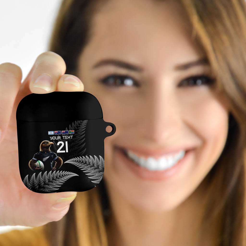 New Zealand Rugby Custom AirPods Case Glory Be To Black Silver-fern LT9 Black - Polynesian Pride