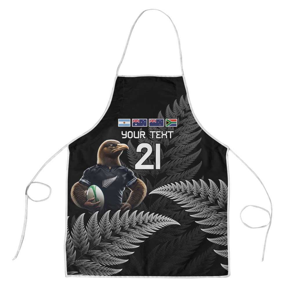 New Zealand Rugby Custom Apron Glory Be To Black Silver-fern LT9 Black - Polynesian Pride