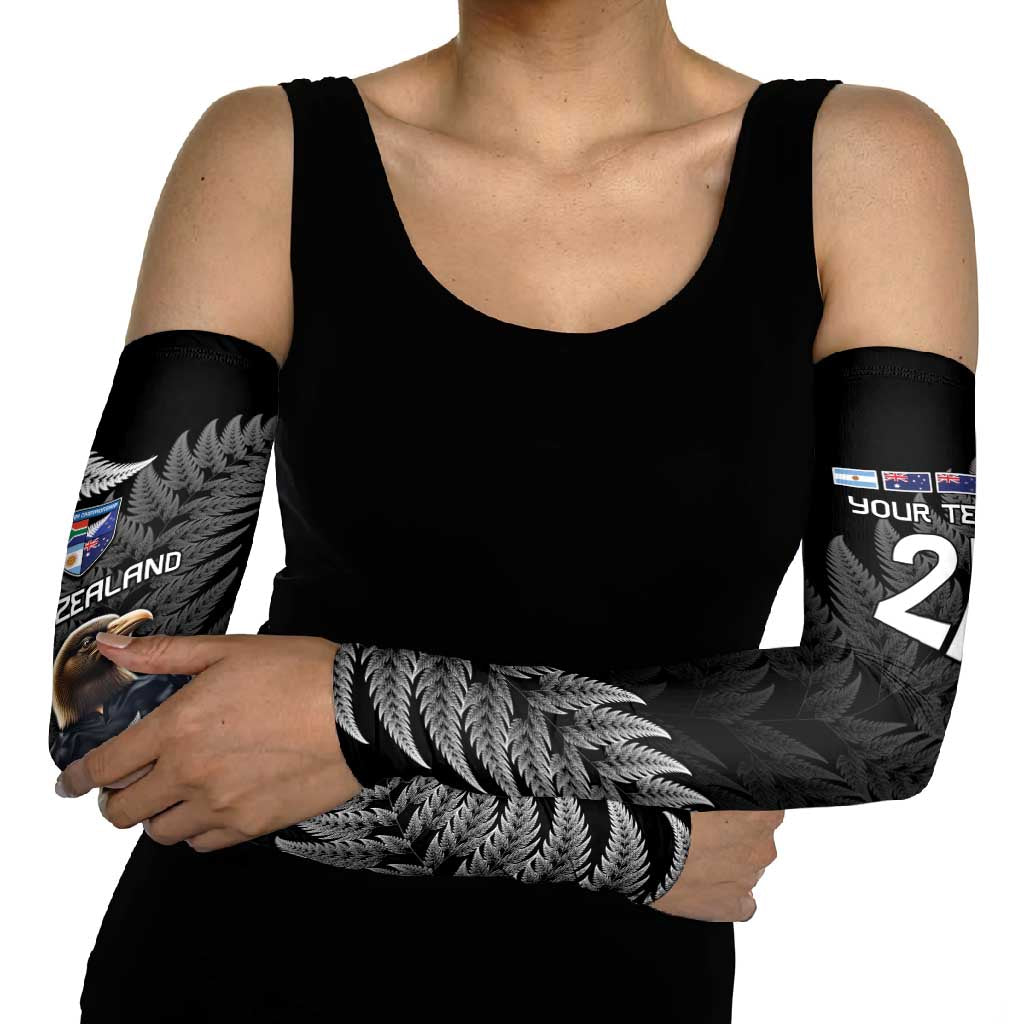 New Zealand Rugby Custom Arm Sleeves Glory Be To Black Silver-fern LT9 - Polynesian Pride
