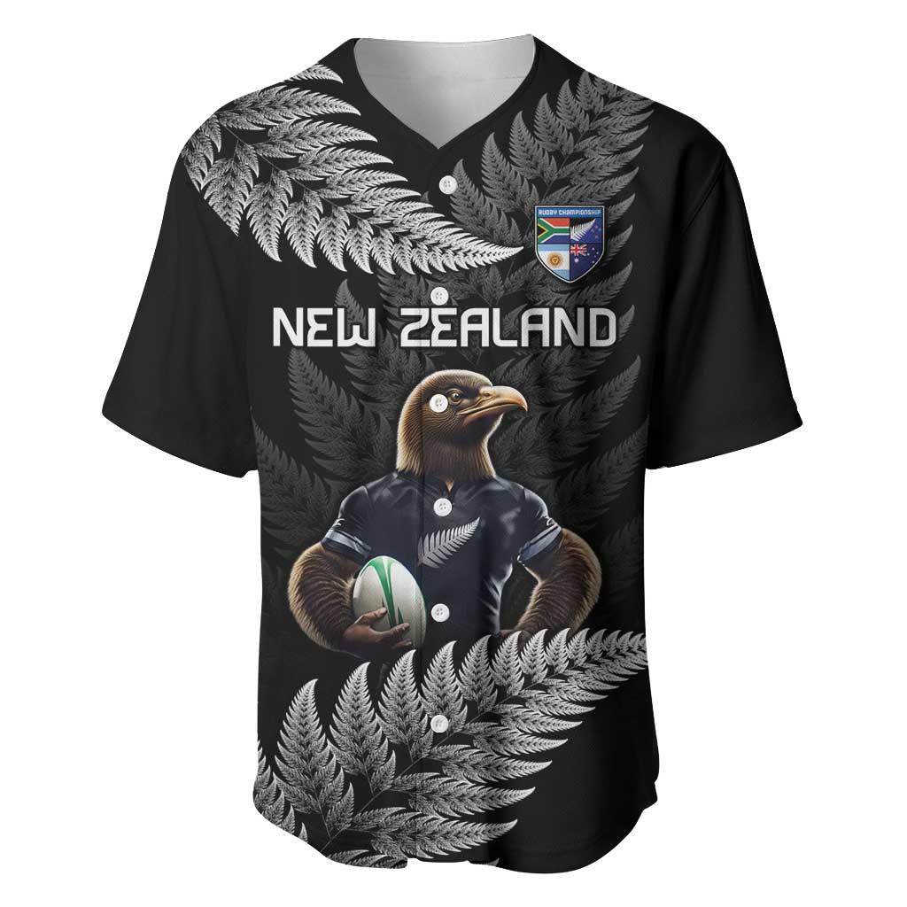 New Zealand Rugby Custom Baseball Jersey Glory Be To Black Silver-fern LT9 Black - Polynesian Pride
