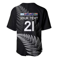 New Zealand Rugby Custom Baseball Jersey Glory Be To Black Silver-fern LT9 - Polynesian Pride