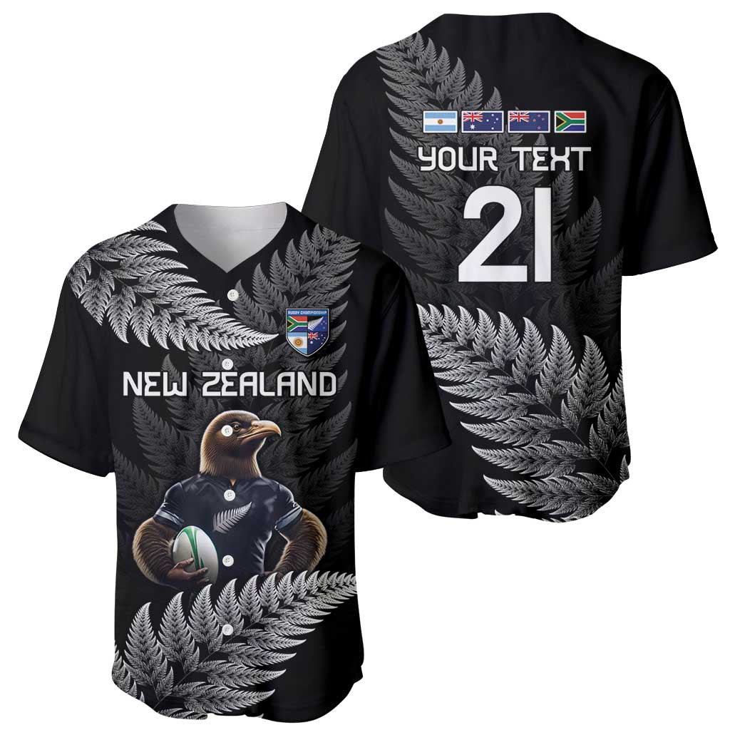 New Zealand Rugby Custom Baseball Jersey Glory Be To Black Silver-fern LT9 - Polynesian Pride