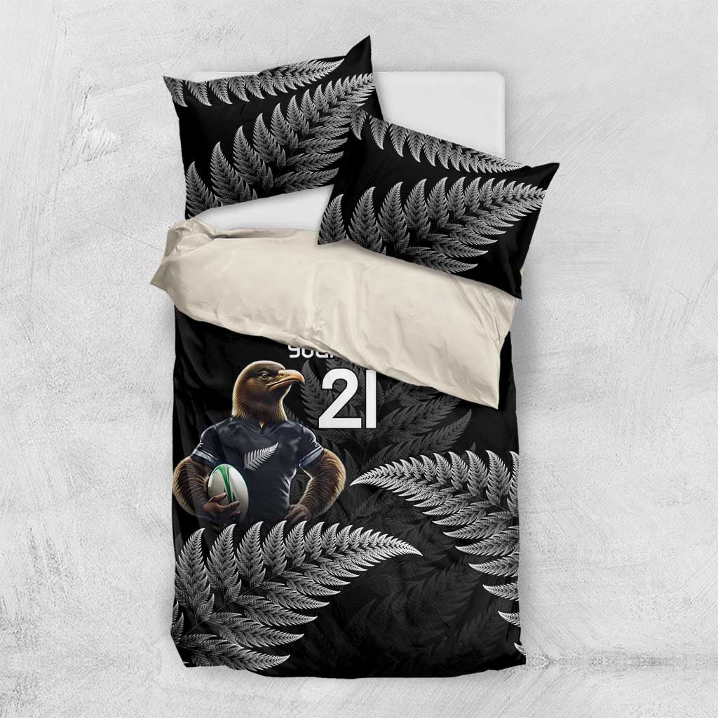 New Zealand Rugby Custom Bedding Set Glory Be To Black Silver-fern LT9 US Twin 172cm x 218cm Black - Polynesian Pride