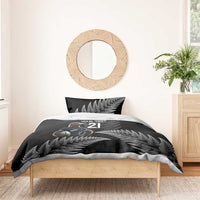 New Zealand Rugby Custom Bedding Set Glory Be To Black Silver-fern LT9 - Polynesian Pride
