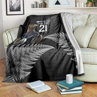 New Zealand Rugby Custom Blanket Glory Be To Black Silver-fern LT9 Black - Polynesian Pride