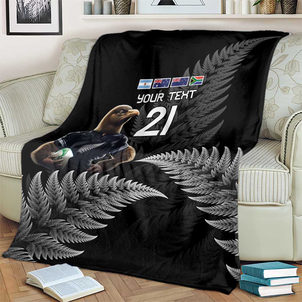 New Zealand Rugby Custom Blanket Glory Be To Black Silver-fern LT9 - Polynesian Pride