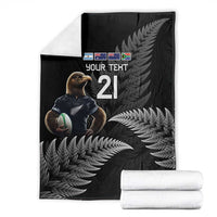 New Zealand Rugby Custom Blanket Glory Be To Black Silver-fern LT9 - Polynesian Pride