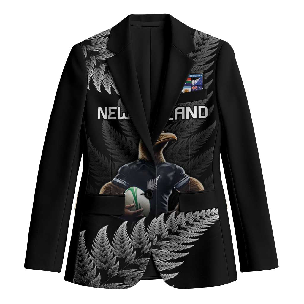 New Zealand Rugby Custom Blazer Glory Be To Black Silver-fern LT9 Unisex Black - Polynesian Pride