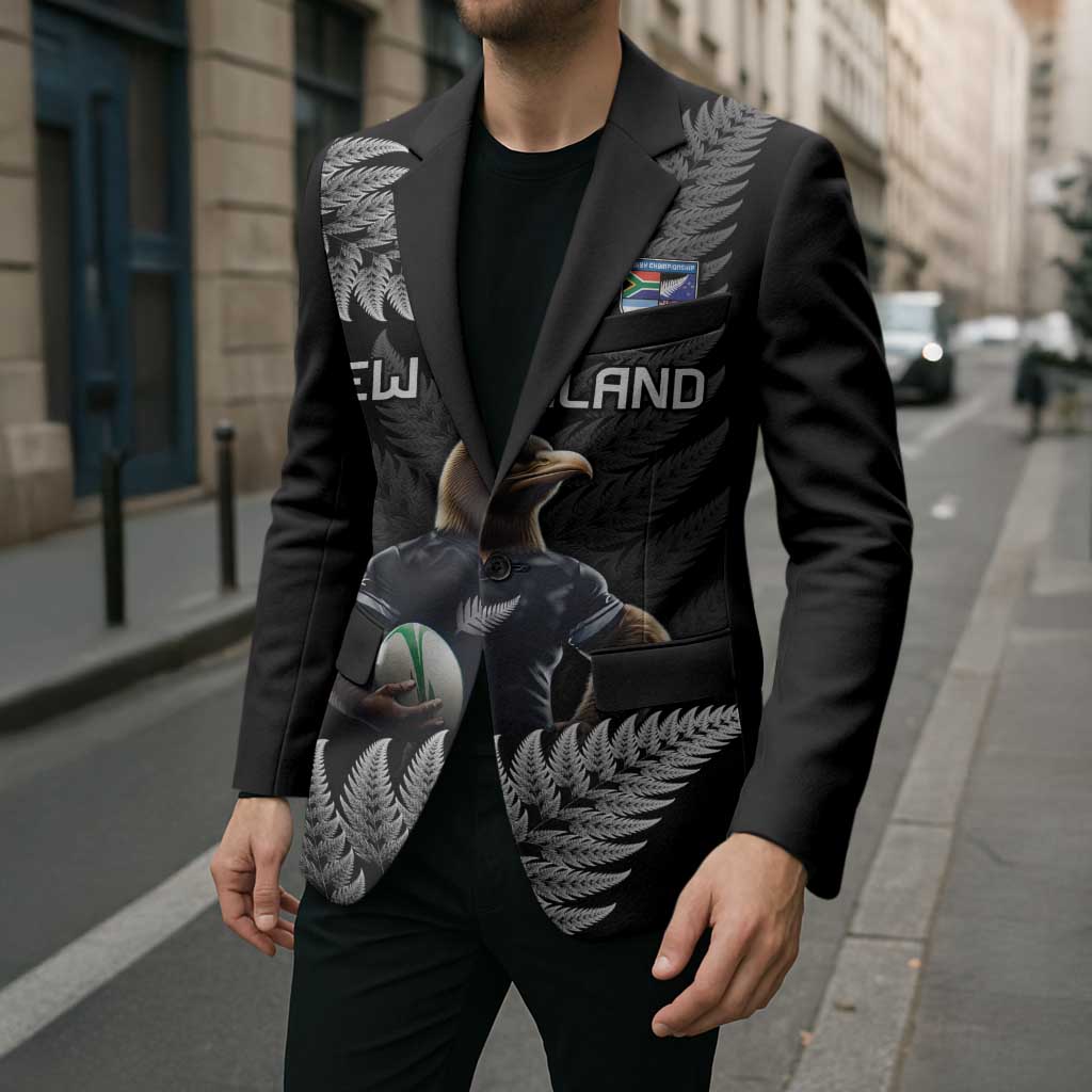 New Zealand Rugby Custom Blazer Glory Be To Black Silver-fern LT9 - Polynesian Pride