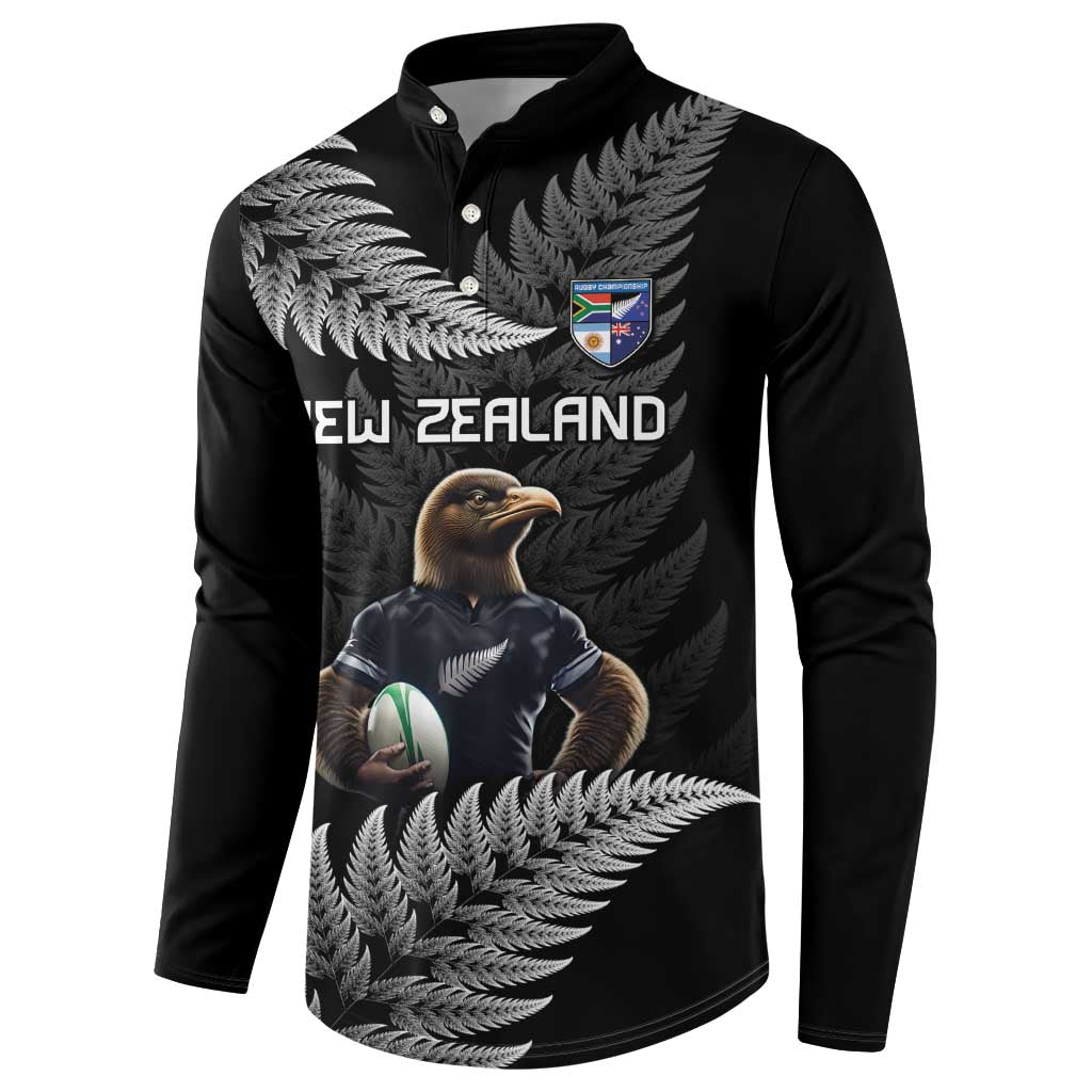 New Zealand Rugby Custom Button Sweatshirt Glory Be To Black Silver-fern LT9 - Polynesian Pride