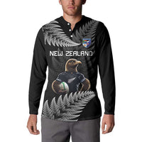 New Zealand Rugby Custom Button Sweatshirt Glory Be To Black Silver-fern LT9 - Polynesian Pride